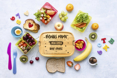 Bild: Brotdose - Bonus Mama, du hast mein Leben besser gemacht - Edelstahl mit Bambusdeckel Geschenkidee