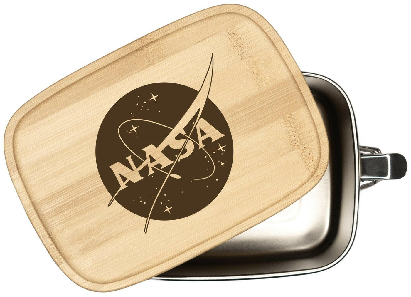 Bild: Brotdose - NASA Meatball Logo - Edelstahl mit Bambusdeckel Geschenkidee