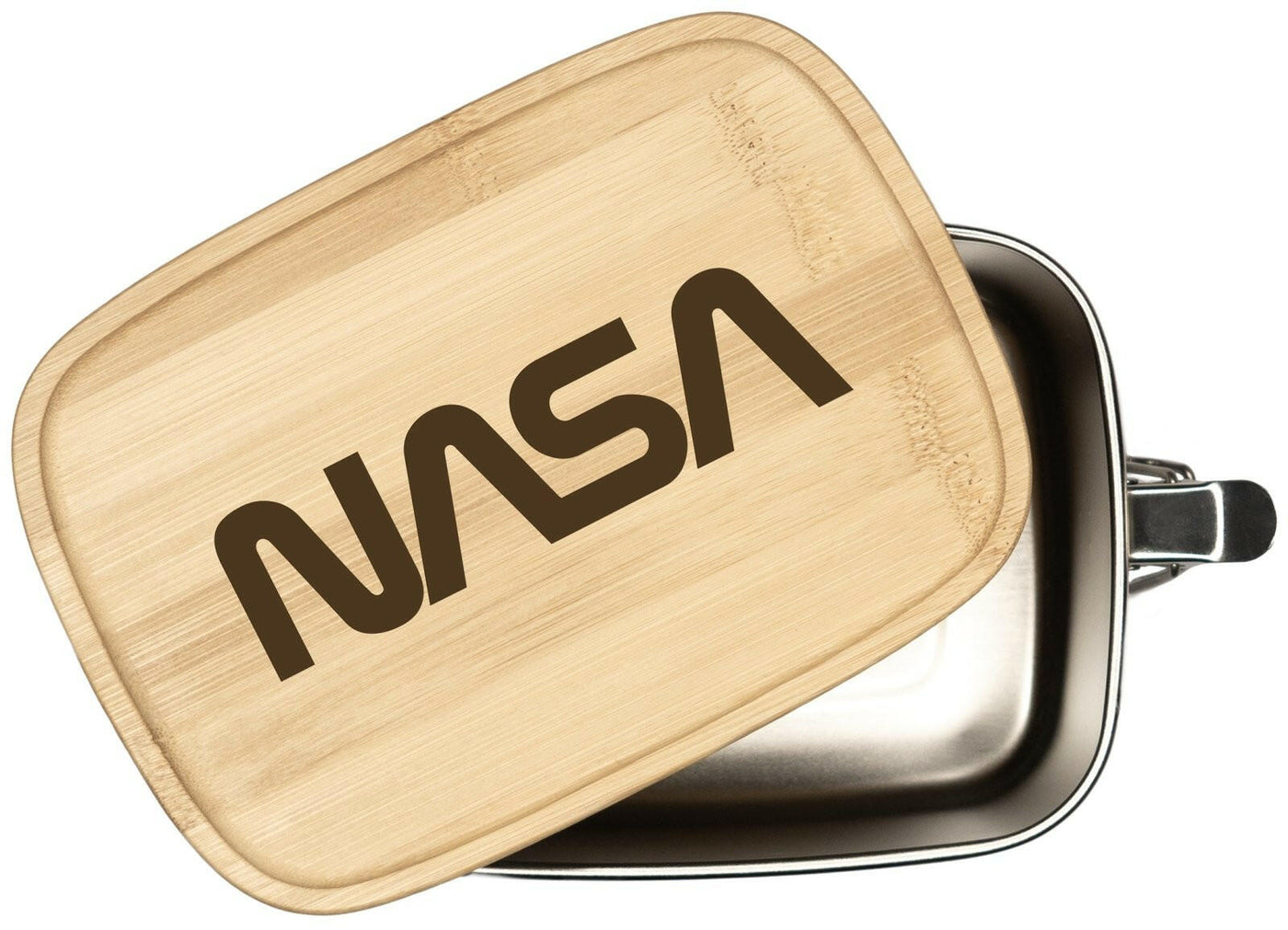 Bild: Brotdose - NASA Worm Logo - Edelstahl mit Bambusdeckel Geschenkidee