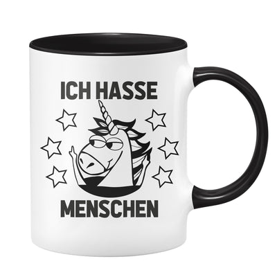 Bild: Einhorn Tasse - Ich hasse Menschen Geschenkidee