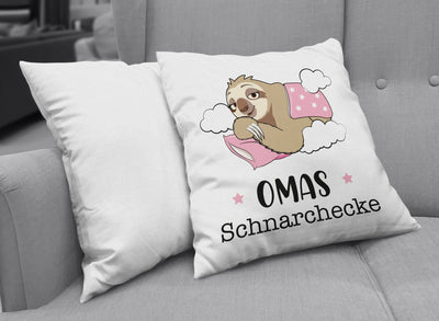 Bild: Kissen - Faultier Omas Schnarchecke V2 Geschenkidee