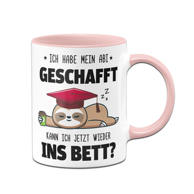 Bild: Faultier Tasse - Ich habe mein Abi geschafft. Kann ich jetzt wieder ins Bett? Geschenkidee