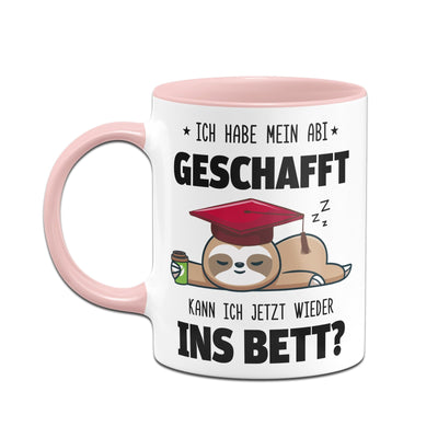 Bild: Faultier Tasse - Ich habe mein Abi geschafft. Kann ich jetzt wieder ins Bett? Geschenkidee