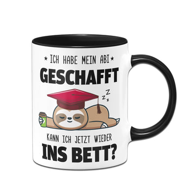 Bild: Faultier Tasse - Ich habe mein Abi geschafft. Kann ich jetzt wieder ins Bett? Geschenkidee