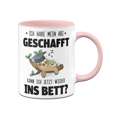 Bild: Faultier Tasse - Ich habe mein Abi geschafft. Kann ich jetzt wieder ins Bett? - V2 Geschenkidee