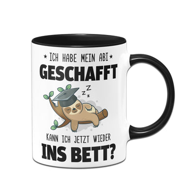 Bild: Faultier Tasse - Ich habe mein Abi geschafft. Kann ich jetzt wieder ins Bett? - V2 Geschenkidee