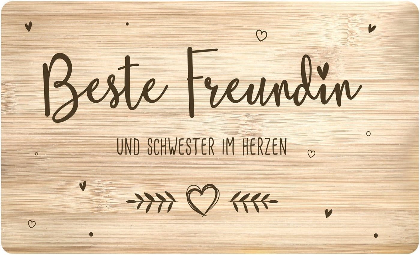 Bild: Frühstücksbrettchen - Beste Freundin und Schwester im Herzen Geschenkidee