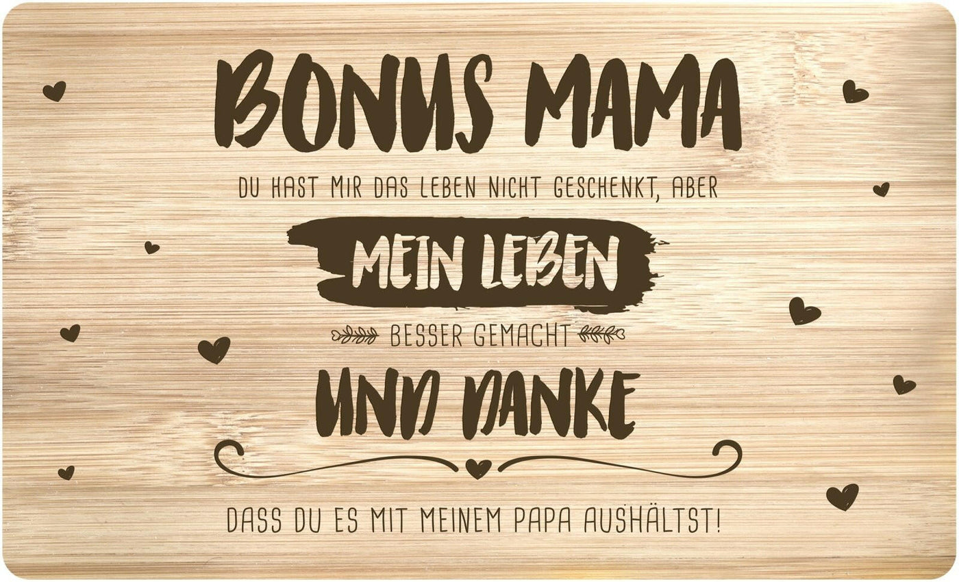 Bild: Frühstücksbrettchen - Bonus Mama, du hast mein Leben besser gemacht Geschenkidee