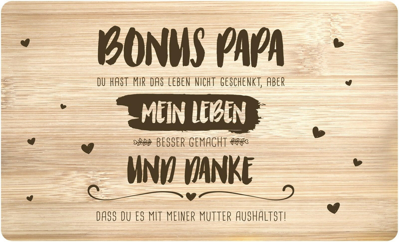 Bild: Frühstücksbrettchen - Bonus Papa, du hast mein Leben besser gemacht Geschenkidee