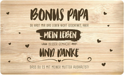 Bild: Frühstücksbrettchen - Bonus Papa, du hast mein Leben besser gemacht Geschenkidee