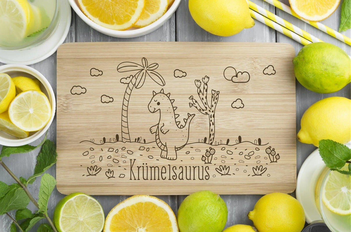 Bild: Frühstücksbrettchen - Krümelsaurus Geschenkidee