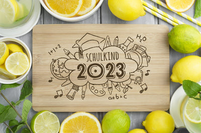 Bild: Frühstücksbrettchen - Schulkind 2023 Geschenkidee