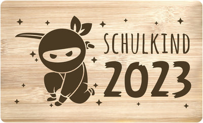 Bild: Frühstücksbrettchen - Schulkind 2023 (Ninja) Geschenkidee