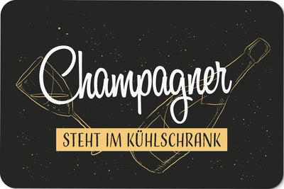 Bild: Fußmatte - Champagner steht im Kühlschrank Geschenkidee