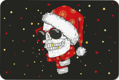 Bild: Fußmatte - Cooler Totenkopf - Weihnachtsedition Geschenkidee