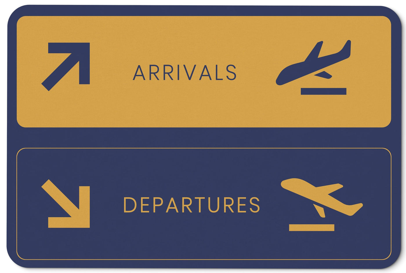 Bild: Fußmatte - Arrivals & Departures Geschenkidee