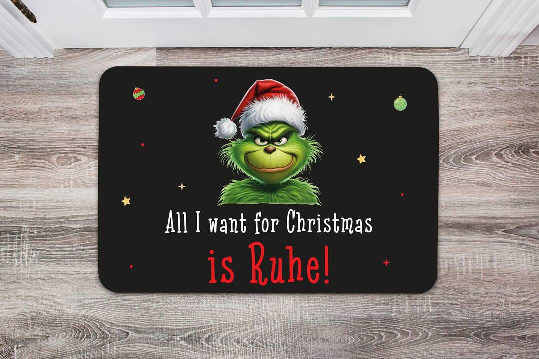 Bild: Fußmatte - Grinch - All I want for Christmas is Ruhe! (CS) Geschenkidee