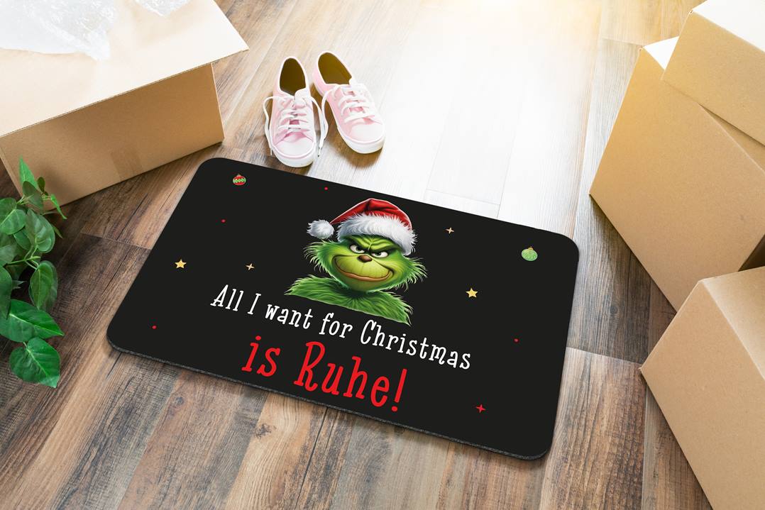 Bild: Fußmatte - Grinch - All I want for Christmas is Ruhe! (CS) Geschenkidee