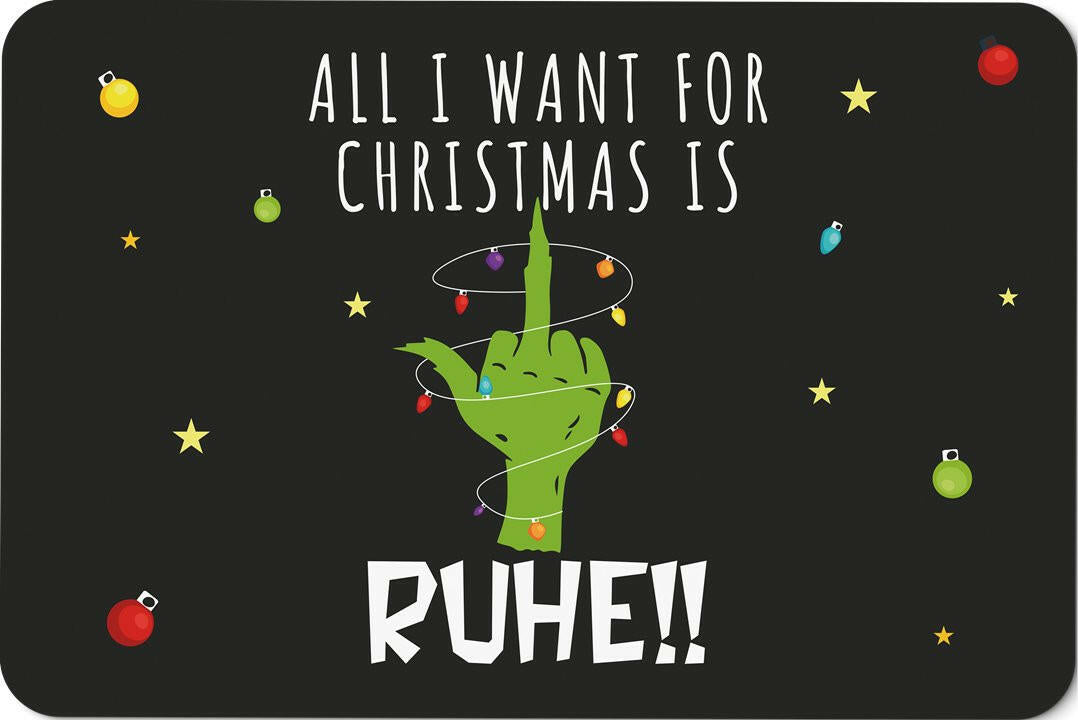 Bild: Fußmatte - Grinch - All I want for Christmas is Ruhe! (Mittelfinger) Geschenkidee