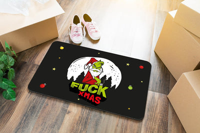 Bild: Fußmatte - Grinch - Fuck Xmas Geschenkidee