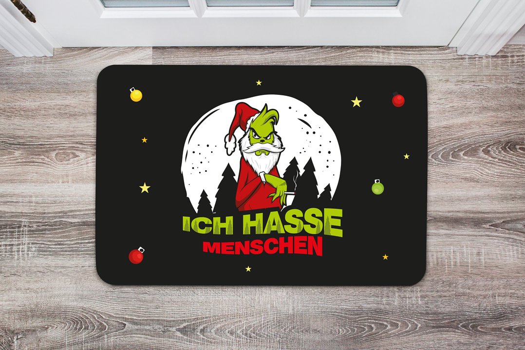 Bild: Fußmatte - Grinch - Ich hasse Menschen Geschenkidee