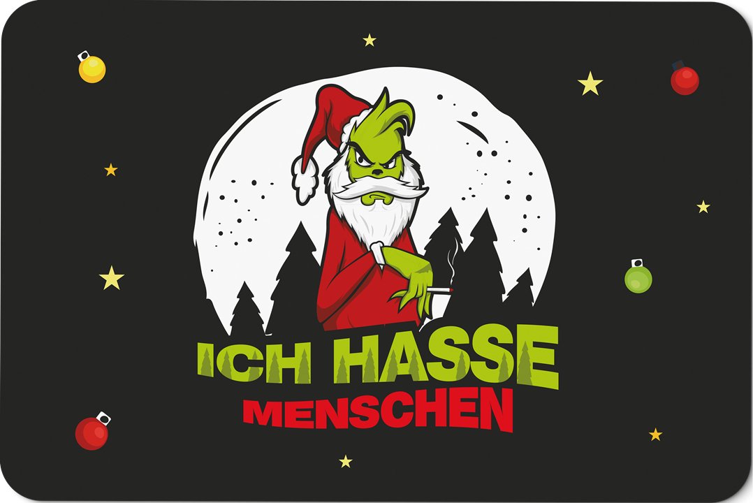 Bild: Fußmatte - Grinch - Ich hasse Menschen Geschenkidee