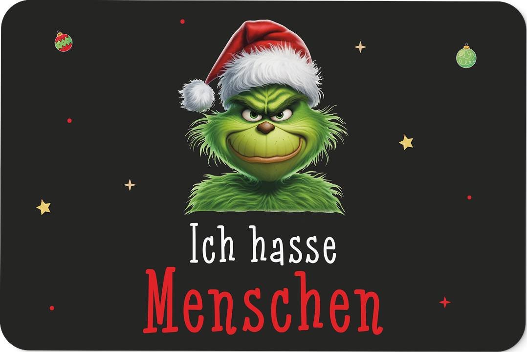 Bild: Fußmatte - Grinch - Ich hasse Menschen (CS) Geschenkidee