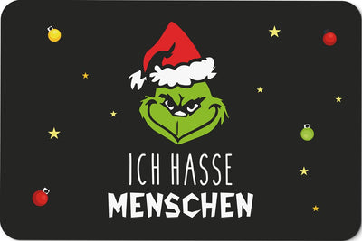 Bild: Fußmatte - Grinch - Ich hasse Menschen (Gesicht) Geschenkidee