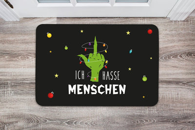 Bild: Fußmatte - Grinch - Ich hasse Menschen (Mittelfinger) Geschenkidee