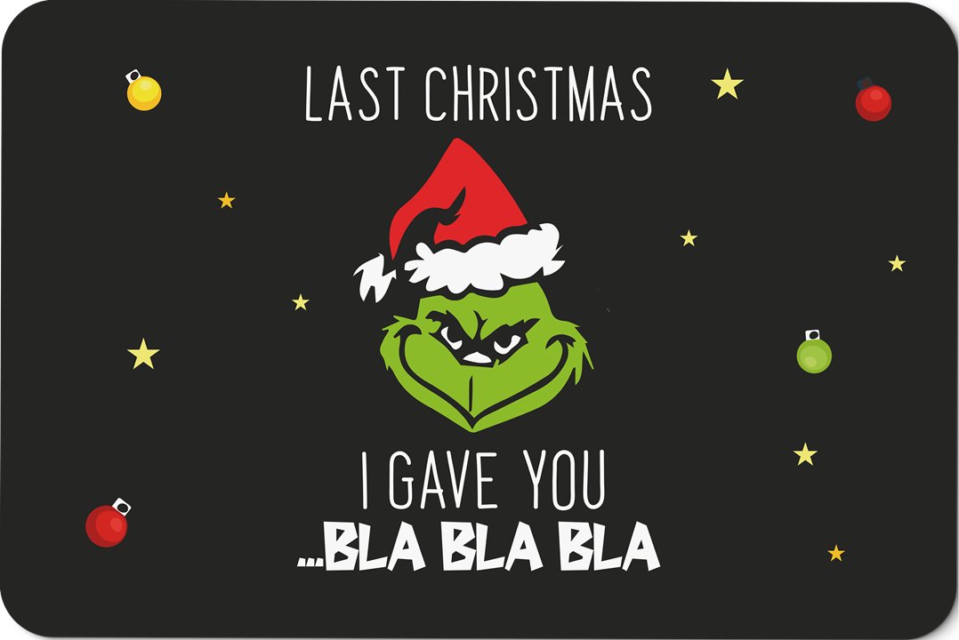 Bild: Fußmatte - Grinch - Last Christmas I gave you ...bla bla bla (Gesicht) Geschenkidee