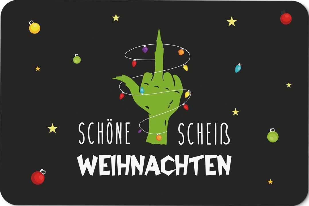 Bild: Fußmatte - Grinch - Schöne scheiß Weihnachten (Mittelfinger) Geschenkidee