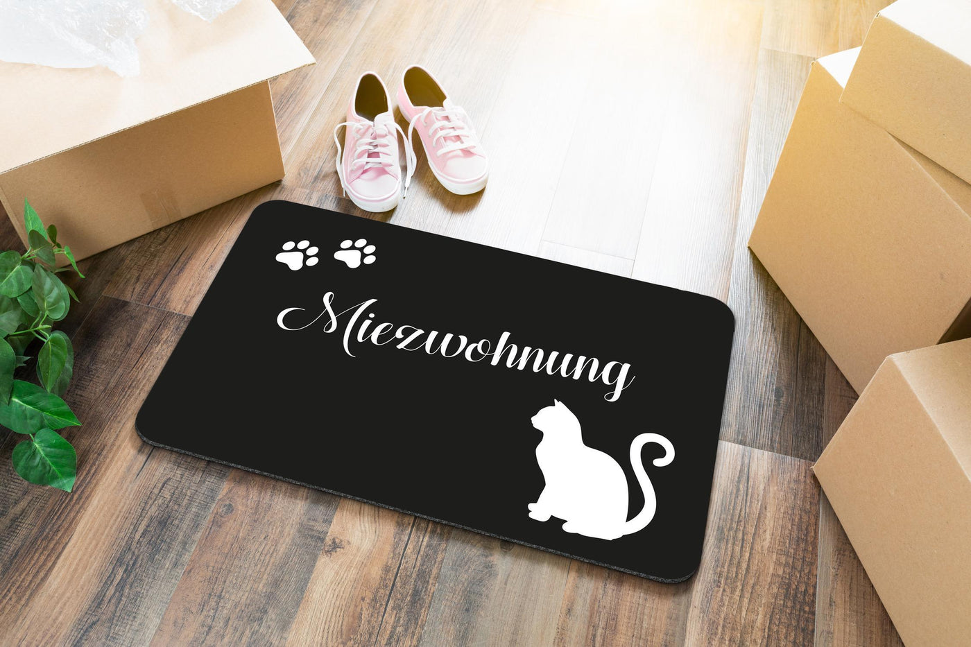 Bild: Fußmatte - Miezwohnung mit Katze Geschenkidee