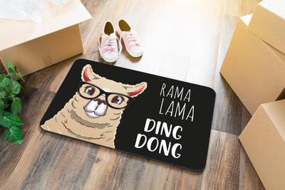 Bild: Fußmatte - Rama Lama Ding Dong - Brille Geschenkidee
