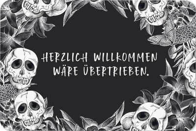 Bild: Fußmatte Totenkopf - Herzlich Willkommen wäre übertrieben! Geschenkidee