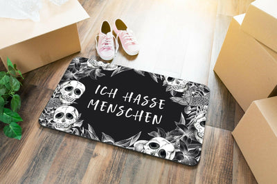 Bild: Fußmatte Totenkopf - Ich hasse Menschen Geschenkidee