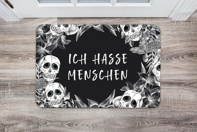 Bild: Fußmatte Totenkopf - Ich hasse Menschen Geschenkidee