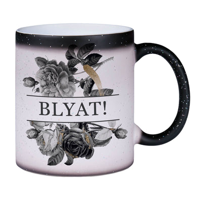 Bild: Glitzer-Zaubertasse - Blyat! - Black Rose Geschenkidee