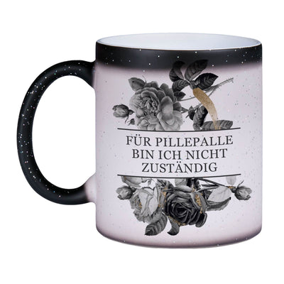 Bild: Glitzer-Zaubertasse - Für Pillepalle bin ich nicht zuständig - Black Rose Geschenkidee