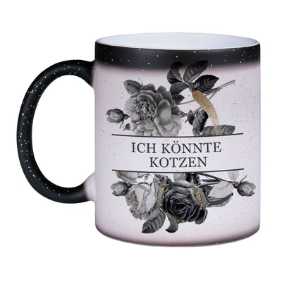 Bild: Glitzer-Zaubertasse - Ich könnte kotzen - Black Rose Geschenkidee