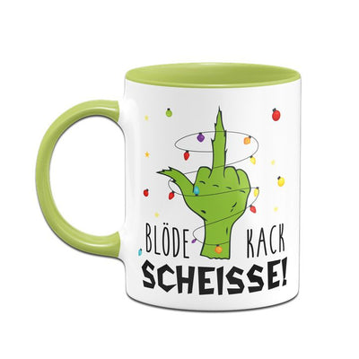 Bild: Grinch Tasse - Blöde Kackscheisse (Mittelfinger) Geschenkidee