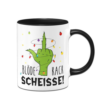 Bild: Grinch Tasse - Blöde Kackscheisse (Mittelfinger) Geschenkidee