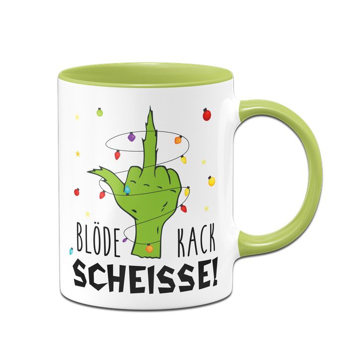 Bild: Grinch Tasse - Blöde Kackscheisse (Mittelfinger) Geschenkidee