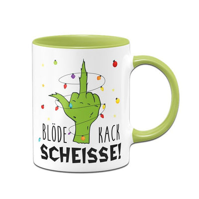 Bild: Grinch Tasse - Blöde Kackscheisse (Mittelfinger) Geschenkidee