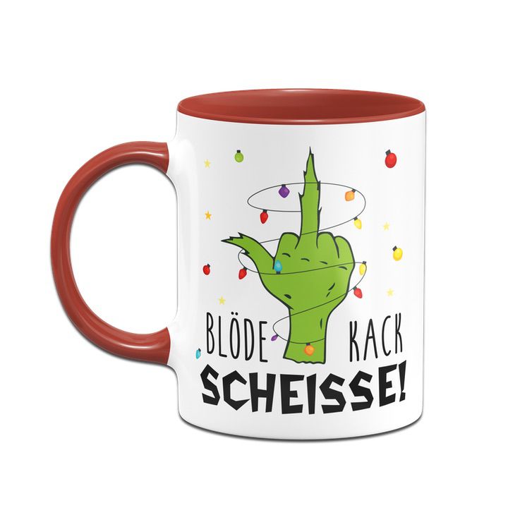 Bild: Grinch Tasse - Blöde Kackscheisse (Mittelfinger) Geschenkidee