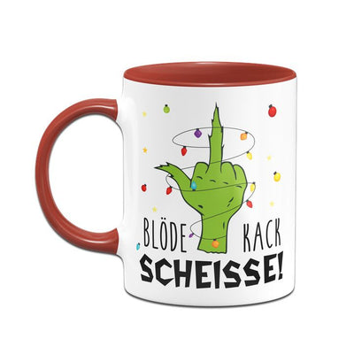 Bild: Grinch Tasse - Blöde Kackscheisse (Mittelfinger) Geschenkidee