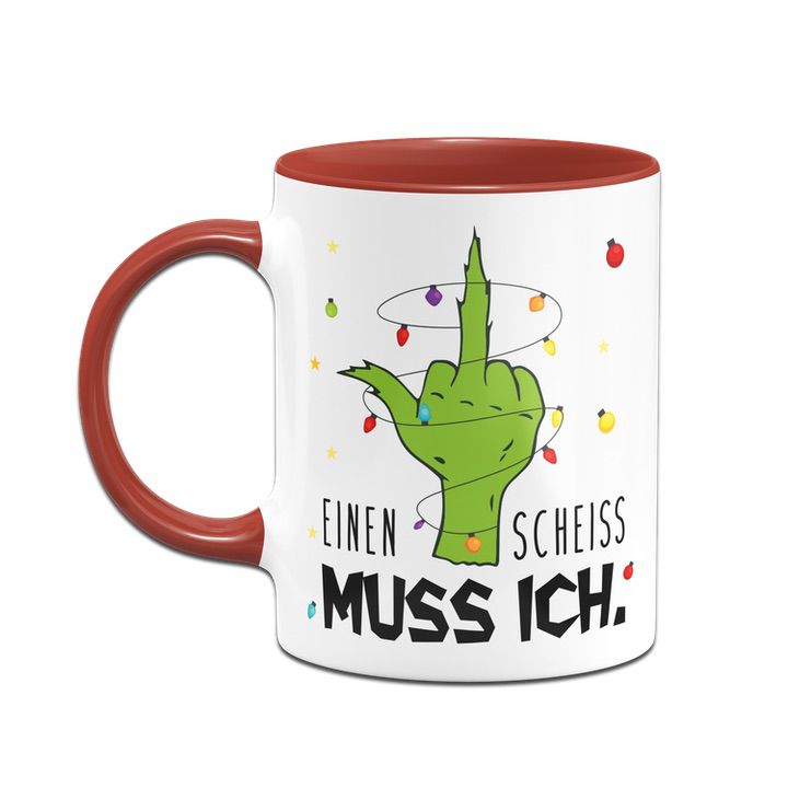 Bild: Grinch Tasse - Einen Scheiss muss ich. (Mittelfinger) Geschenkidee