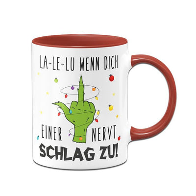 Bild: Grinch Tasse - La-Le-Lu wenn dich einer nervt schlag zu! (Mittelfinger) Geschenkidee