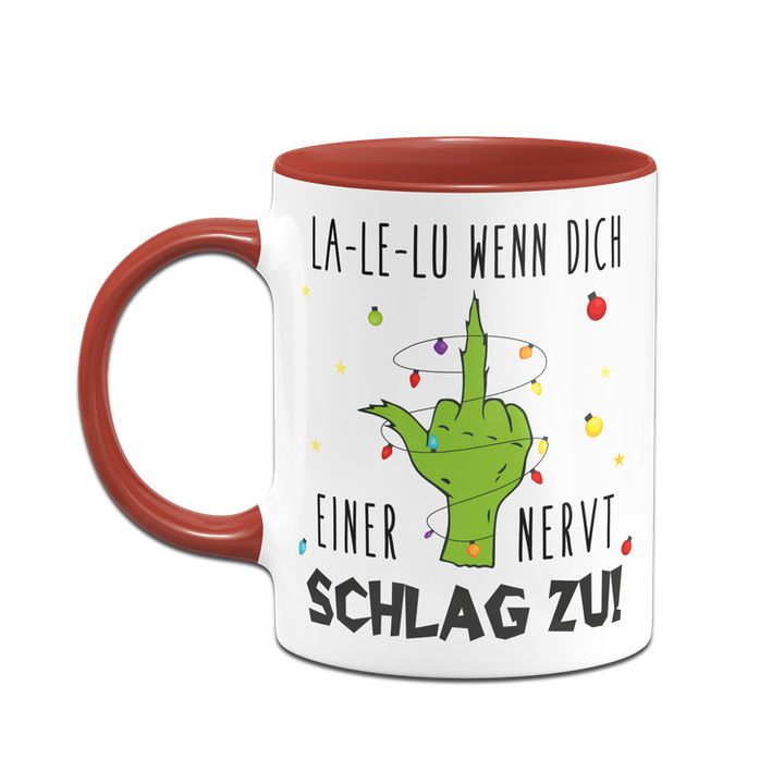 Bild: Grinch Tasse - La-Le-Lu wenn dich einer nervt schlag zu! (Mittelfinger) Geschenkidee