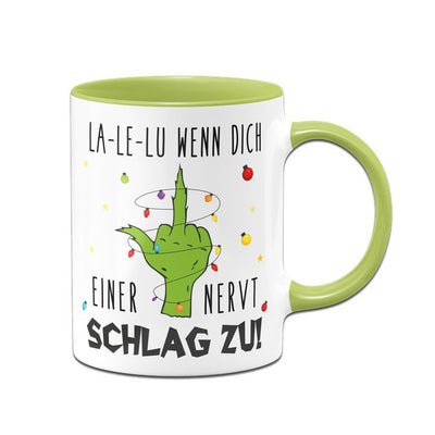 Bild: Grinch Tasse - La-Le-Lu wenn dich einer nervt schlag zu! (Mittelfinger) Geschenkidee