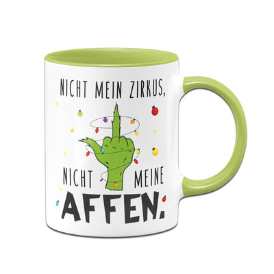 Bild: Grinch Tasse - Nicht mein Zirkus, nicht meine Affen. (Mittelfinger) Geschenkidee